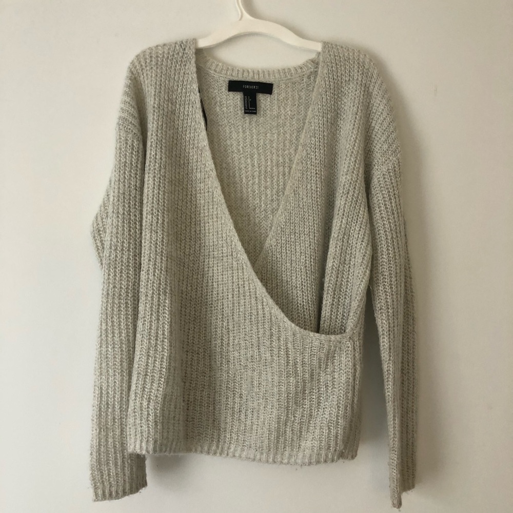 Off white wrap sweater